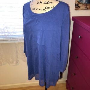 Alfani Blue Tiered Blouse size 2X NWT
